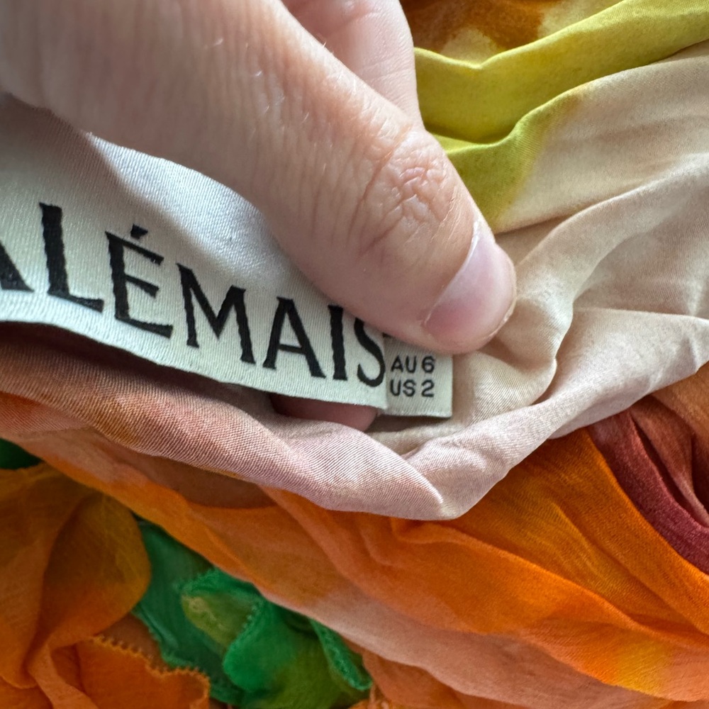 Alemais- Multicolored Ombré Iris Silk Ruffle Maxi Dress - Picture 6 of 10